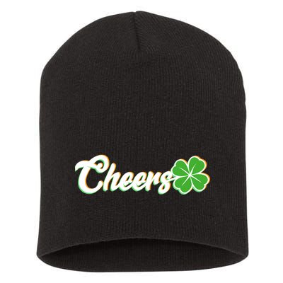 St Patrick's Day Cheers Clover Short Acrylic Beanie