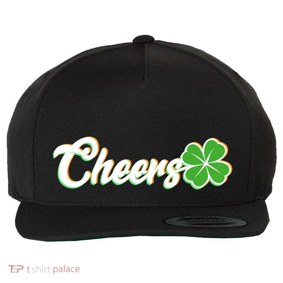 St Patrick's Day Cheers Clover Wool Snapback Cap