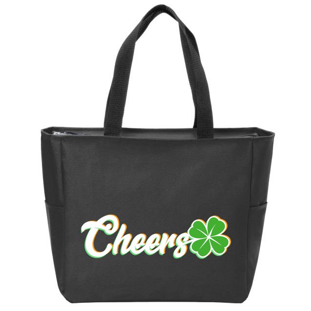 St Patrick's Day Cheers Clover Zip Tote Bag