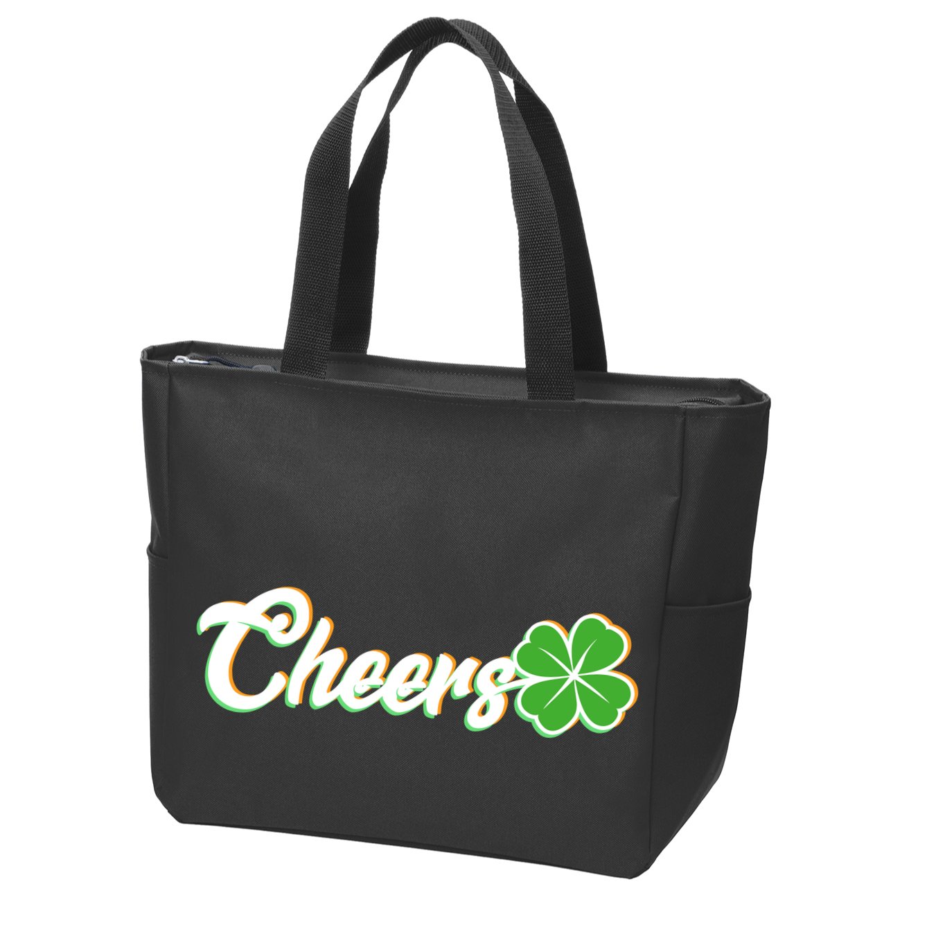 St Patrick's Day Cheers Clover Zip Tote Bag