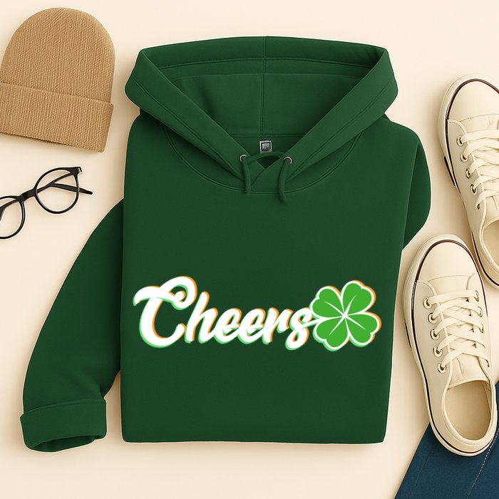 St Patrick's Day Cheers Clover Hoodie