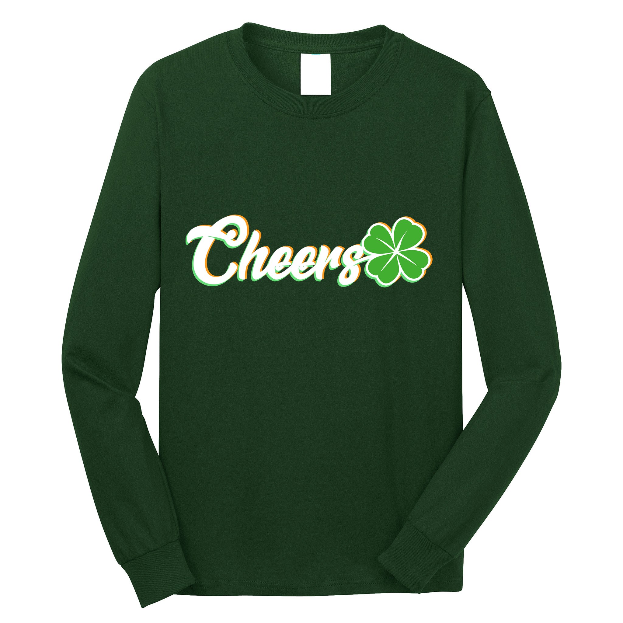 St Patrick's Day Cheers Clover Long Sleeve Shirt