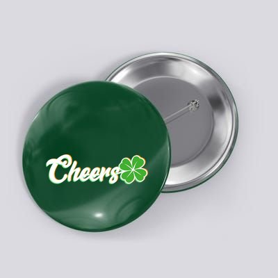 St Patrick's Day Cheers Clover Button