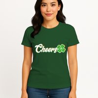 St Patrick's Day Cheers Clover Womens T-Shirt