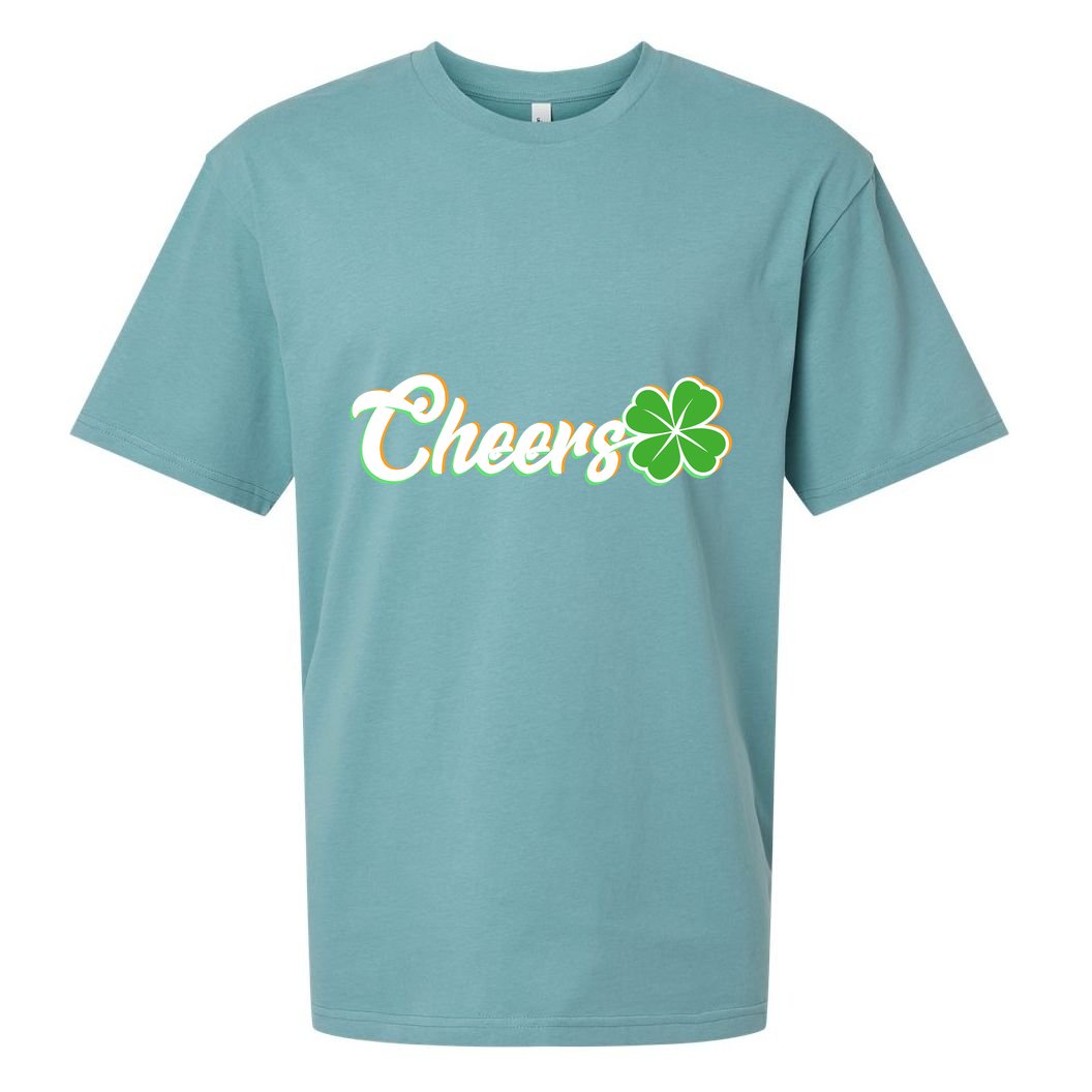 St Patrick's Day Cheers Clover Sueded Cloud Jersey T-Shirt