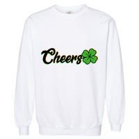 St Patrick's Day Cheers Clover Garment-Dyed Sweatshirt