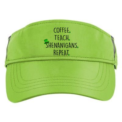 St Patrick's Day Coffee Teach Shenanigans Repeat Adult Drive Performance Visor