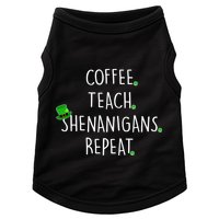 St Patrick's Day Coffee Teach Shenanigans Repeat Doggie Tank