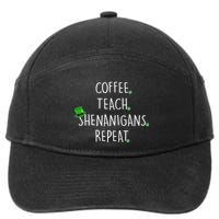 St Patrick's Day Coffee Teach Shenanigans Repeat 7-Panel Snapback Hat