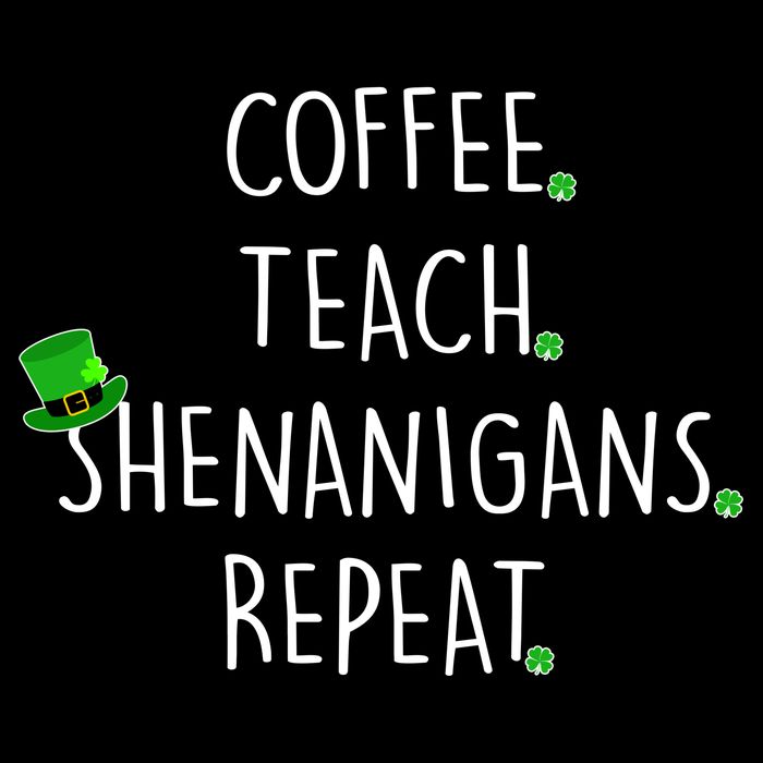 St Patrick's Day Coffee Teach Shenanigans Repeat 7-Panel Snapback Hat