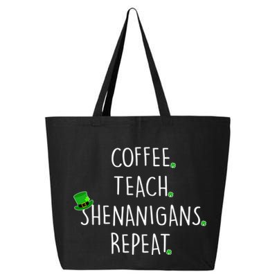 St Patrick's Day Coffee Teach Shenanigans Repeat 25L Jumbo Tote