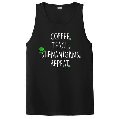 St Patrick's Day Coffee Teach Shenanigans Repeat PosiCharge Competitor Tank