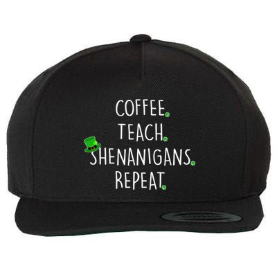 St Patrick's Day Coffee Teach Shenanigans Repeat Wool Snapback Cap
