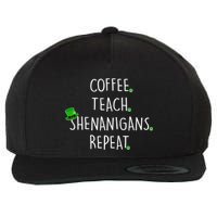 St Patrick's Day Coffee Teach Shenanigans Repeat Wool Snapback Cap