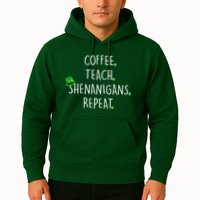 St Patrick's Day Coffee Teach Shenanigans Repeat Hoodie