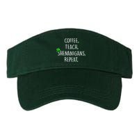 St Patrick's Day Coffee Teach Shenanigans Repeat Valucap Bio-Washed Visor