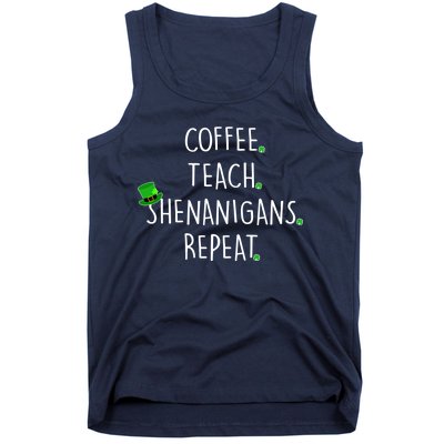 St Patrick's Day Coffee Teach Shenanigans Repeat Tank Top