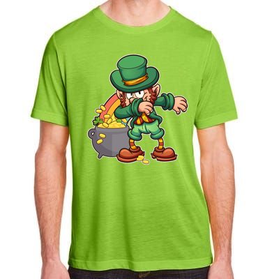 St Patricks Day Dabbing Leprechaun Pot Of Gold Adult ChromaSoft Performance T-Shirt