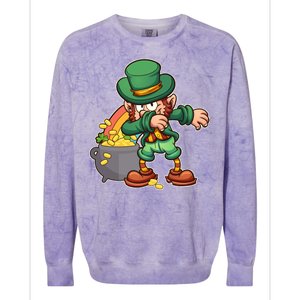 St Patricks Day Dabbing Leprechaun Pot Of Gold Colorblast Crewneck Sweatshirt