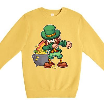 St Patricks Day Dabbing Leprechaun Pot Of Gold Premium Crewneck Sweatshirt