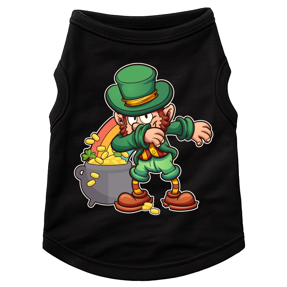 St Patricks Day Dabbing Leprechaun Pot Of Gold Doggie Tank