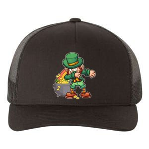 St Patricks Day Dabbing Leprechaun Pot Of Gold Yupoong Adult 5-Panel Trucker Hat