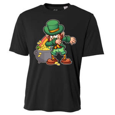 St Patricks Day Dabbing Leprechaun Pot Of Gold Cooling Performance Crew T-Shirt