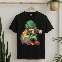 St Patricks Day Dabbing Leprechaun Pot Of Gold T-Shirt