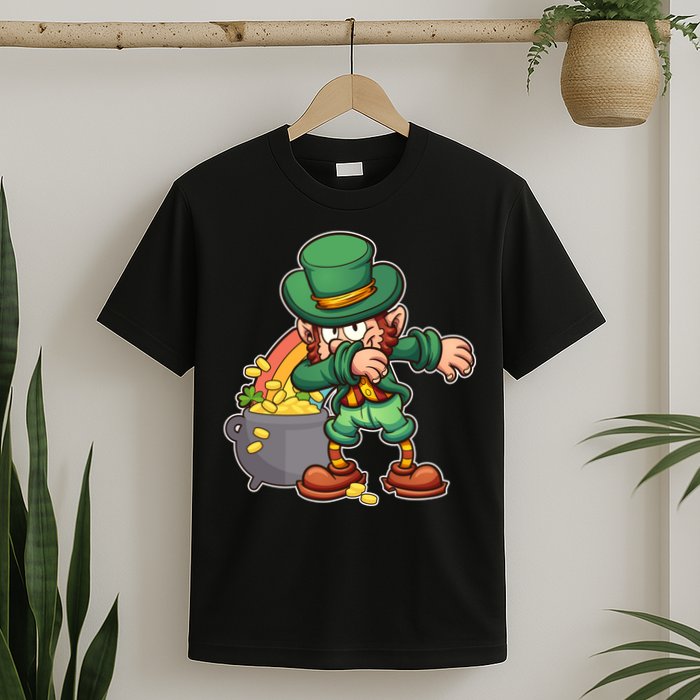 St Patricks Day Dabbing Leprechaun Pot Of Gold T-Shirt