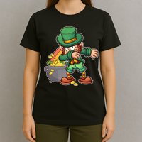 St Patricks Day Dabbing Leprechaun Pot Of Gold T-Shirt