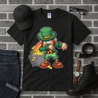 St Patricks Day Dabbing Leprechaun Pot Of Gold Tall T-Shirt