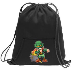 St Patricks Day Dabbing Leprechaun Pot Of Gold Sweatshirt Cinch Pack Bag