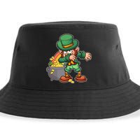 St Patricks Day Dabbing Leprechaun Pot Of Gold Sustainable Bucket Hat