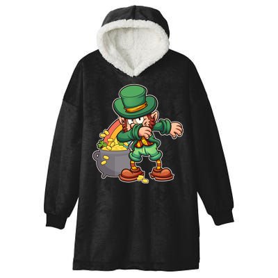 St Patricks Day Dabbing Leprechaun Pot Of Gold Hooded Wearable Blanket