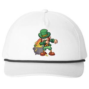 St Patricks Day Dabbing Leprechaun Pot Of Gold Snapback Five-Panel Rope Hat