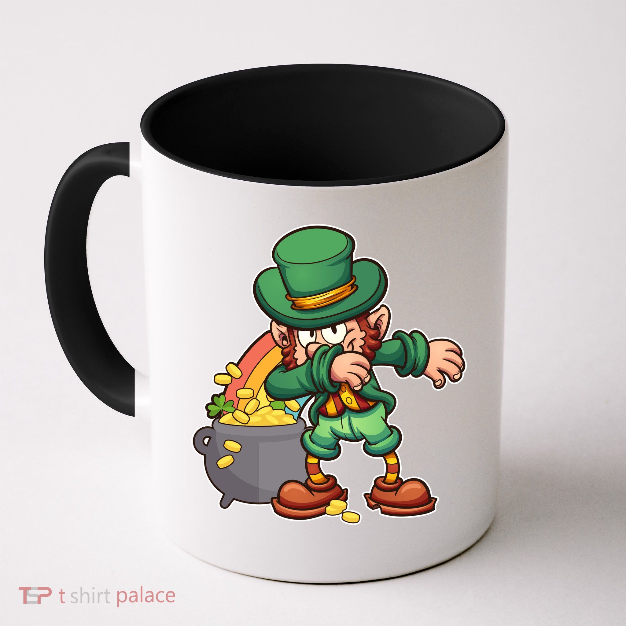 St Patricks Day Dabbing Leprechaun Pot Of Gold Mug