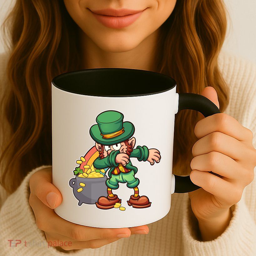 St Patricks Day Dabbing Leprechaun Pot Of Gold Mug