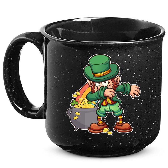 St Patricks Day Dabbing Leprechaun Pot Of Gold 15oz Campfire Ceramic Mug