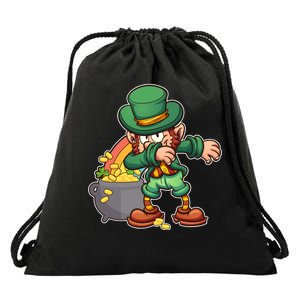 St Patricks Day Dabbing Leprechaun Pot Of Gold Drawstring Bag