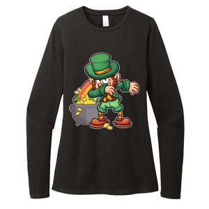 St Patricks Day Dabbing Leprechaun Pot Of Gold Womens CVC Long Sleeve Shirt