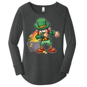 St Patricks Day Dabbing Leprechaun Pot Of Gold Women's Perfect Tri Tunic Long Sleeve Shirt