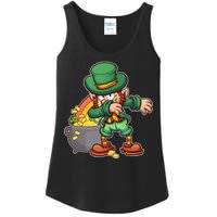 St Patricks Day Dabbing Leprechaun Pot Of Gold Ladies Essential Tank