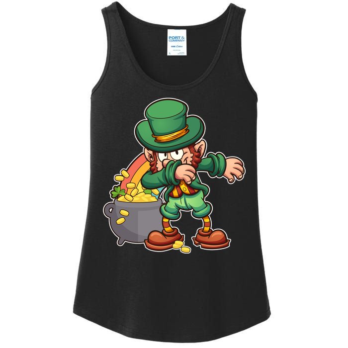 St Patricks Day Dabbing Leprechaun Pot Of Gold Ladies Essential Tank