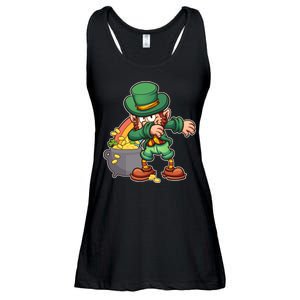 St Patricks Day Dabbing Leprechaun Pot Of Gold Ladies Essential Flowy Tank