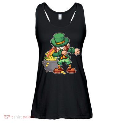 St Patricks Day Dabbing Leprechaun Pot Of Gold Ladies Essential Flowy Tank