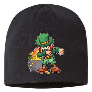 St Patricks Day Dabbing Leprechaun Pot Of Gold Sustainable Beanie