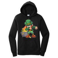 St Patricks Day Dabbing Leprechaun Pot Of Gold Women's Pullover Hoodie