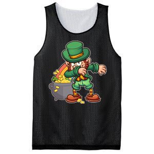 St Patricks Day Dabbing Leprechaun Pot Of Gold Mesh Reversible Basketball Jersey Tank