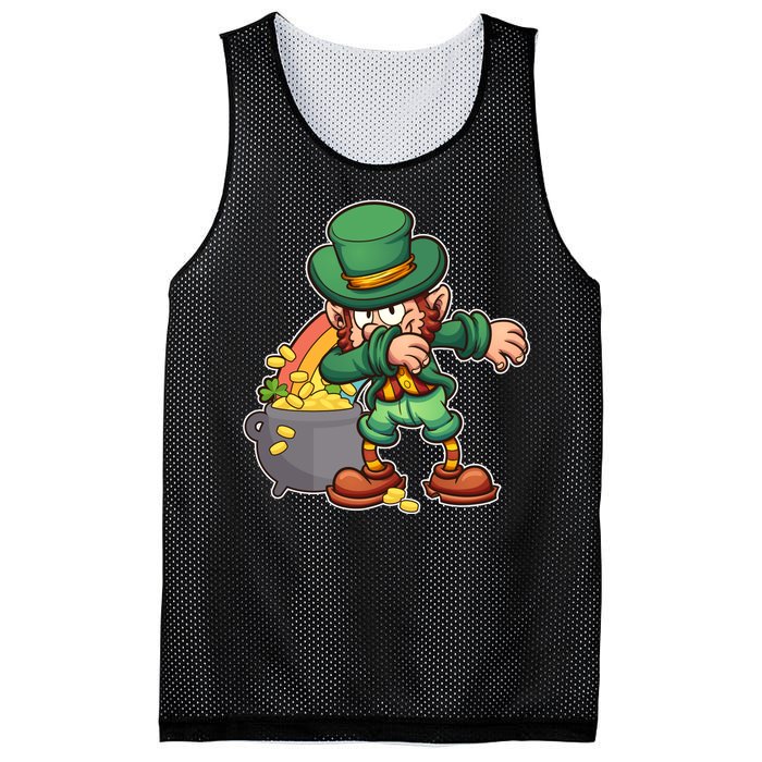 St Patricks Day Dabbing Leprechaun Pot Of Gold Mesh Reversible Basketball Jersey Tank