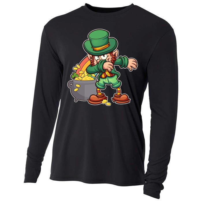 St Patricks Day Dabbing Leprechaun Pot Of Gold Cooling Performance Long Sleeve Crew